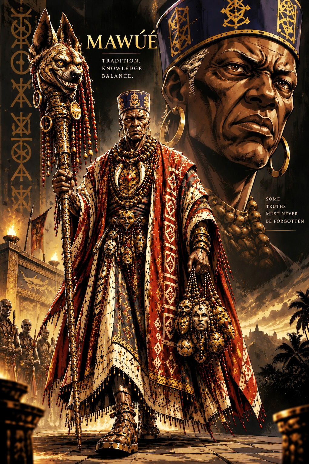 Vodoun_Saga_Caracters_MAWUÉ.jpeg Vodoun Saga, inspired by the Kingdom of Danxomè, Vodoun_Saga_Caracters. MAWUÉ, Gardian of tradition.