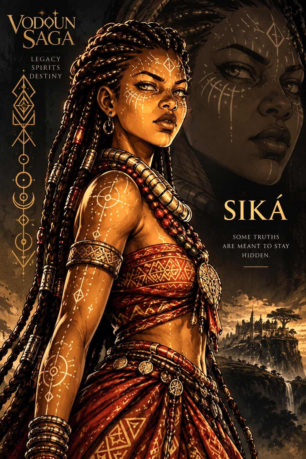 Vodoun_Saga_Caracters_SIKÁ.jpeg Vodoun Saga, inspired by the Kingdom of Danxomè, Vodoun_Saga_Caracters. SIKÁ, One of the chosen.
