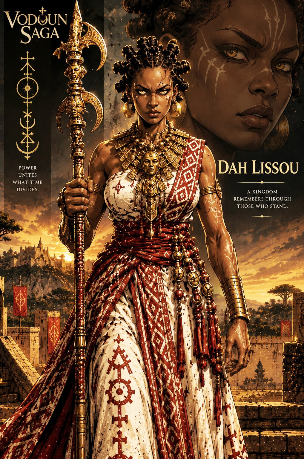 Vodoun_Saga_Caracters_DAH_LISSOU.jpeg Vodoun Saga, inspired by the Kingdom of Danxomè, Vodoun_Saga_Caracters. DAH LISSOU, protector of the chosen.